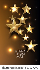 Christmas composition with gold stars
