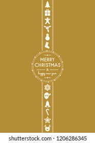 Christmas composition with ornaments and greetings. Vector.