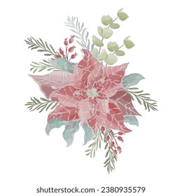 Aquarell-Vektorgrafik der Weihnachtszusammensetzung in Illustrationen