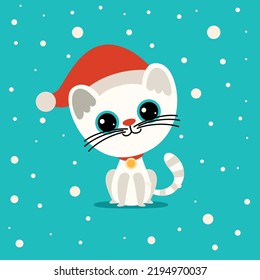 Christmas Concept With Cartoon Cat