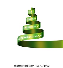 Christmas concept. Creative Christmas tree ribbon. EPS 10 vector file included