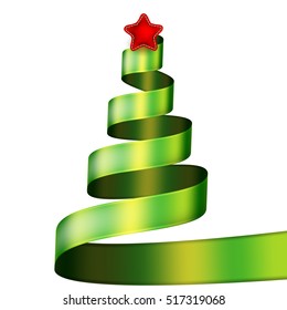 Christmas concept. Creative Christmas tree ribbon. EPS 10 vector file included