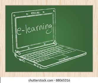 christmas concept drawing on blackboard
