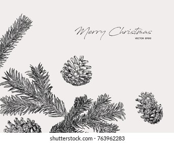 christmas concept hand draw sketch vector.