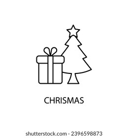christmas concept line icon. Simple element illustration. christmas concept outline symbol design.
