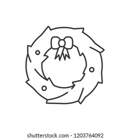 Christmas concept,Christmas wreath icon in flat style isolated on white background