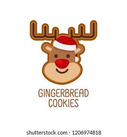 Christmas concept,cute gingerbread cookies for christmas. Isolated on white background