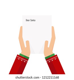 Christmas concept,Dear Santa letter. Letter to Santa Claus on Christmas