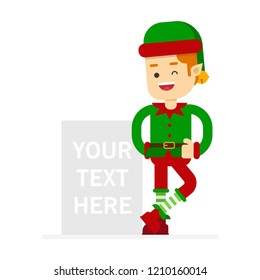 Christmas concept,happy merry christmas elf character,