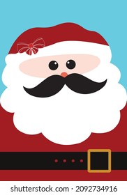 Christmas concept,Merry Christmas and happy new year. Greeting Card with Santa Claus face. Illustration Vector.
