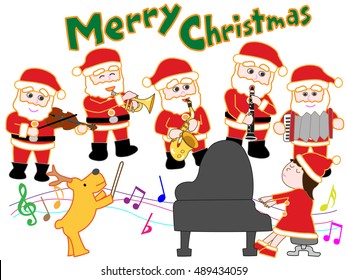 Christmas concert by Santa Claus.