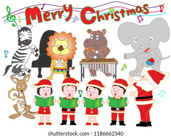 
Christmas concert with children and animals.

