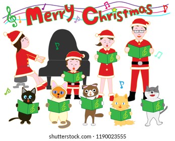 Christmas concert of family and cats.
