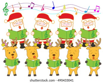 The Christmas concert of Santa Claus and the reindeer.
