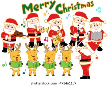 The Christmas concert of Santa Claus and the reindeer.