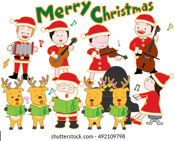 The Christmas concert of Santa Claus and the reindeer.Children enjoy it, too.
