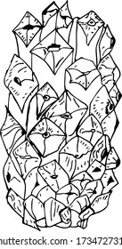 Christmas cone on a white background, sketch