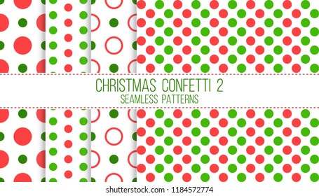 christmas confetti 2, seamless patterns set