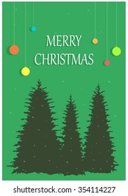 Christmas congratulation on a background three trees.