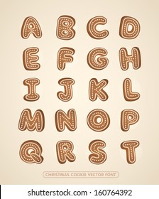 Christmas Cookie Alphabet. Vector Font.