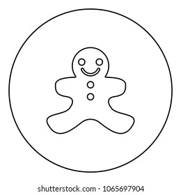 Christmas cookie black icon in circle