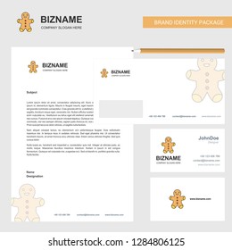 Christmas cookie Business Letterhead, Envelope and visiting Card Design vector template