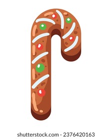Weihnachtskekse-Zuckerrohrgrafik einzeln