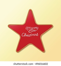 Christmas cookie card for happy holidays in winter. Vector illustration