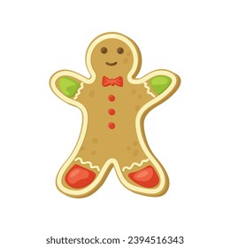 Christmas cookie. Gingerbread Man. Cute cartoon style.