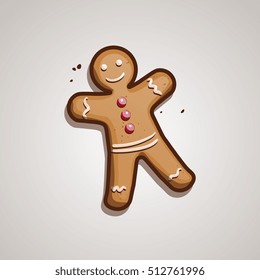Christmas cookie. Gingerbread man. vector