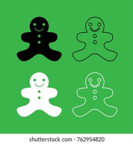 Christmas cookie icon . Black and white color set .