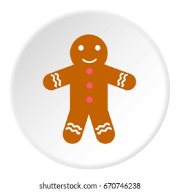 Christmas cookie icon in flat circle isolated vector illustration for web