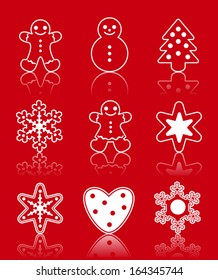 Christmas cookie icon set
