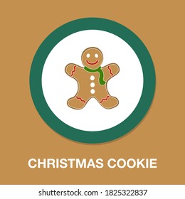 christmas cookie icon - simple, vector, icon for website design, mobile app, ui. Vector Illustration