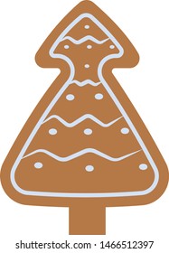 Christmas cookie, illustration, vector on white background.