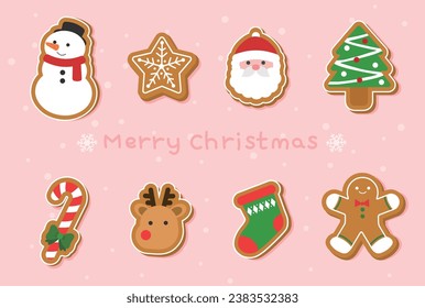 Christmas cookie illustrations of various objects