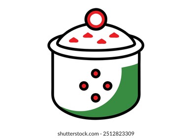 Christmas cookie jar vector line art, clipart illustration with isolated on white background