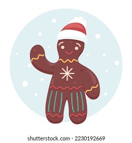 Ilustración vectorial linda de cookie de Navidad 