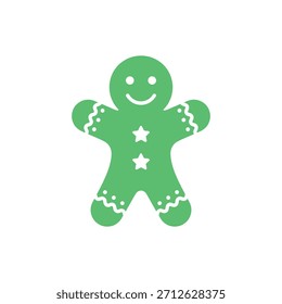 Christmas cookie man Icon flat vector design