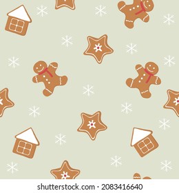 Christmas Cookie Pattern gingerbread vector decoration