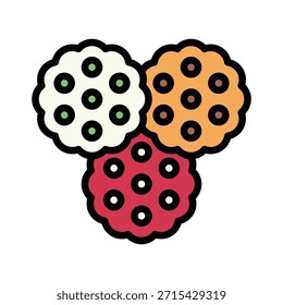 Navidades Cookie Set Ilustración vectorial de postre, icono de estilo lleno