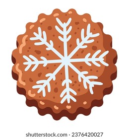 christmas cookie snowflake illustration isolated