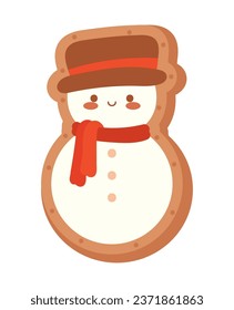 christmas cookie snowman illustration isolated