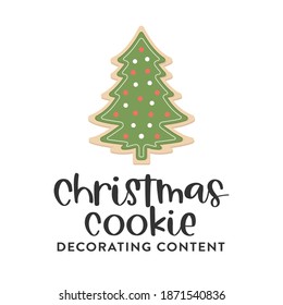 Christmas Cookie Tree, Christmas Cookie Decorating Content Vector Illustration Background