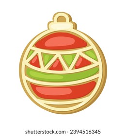 Christmas cookie. Christmas tree decoration. Cute cartoon style.