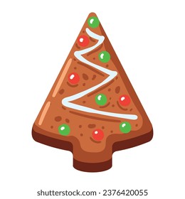 christmas cookie tree illustration isolated
