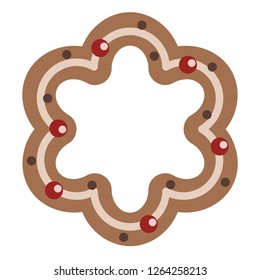 Christmas cookie vector illustration. New year food.