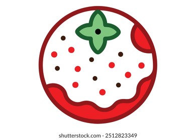 Christmas cookie vector line art, clipart illustration with isolated on white background