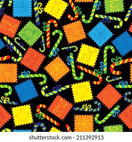 Christmas cookies and candy seamless pattern 
