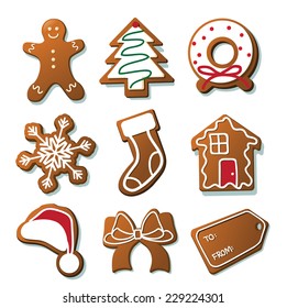 Christmas cookies collection Eps10 vector